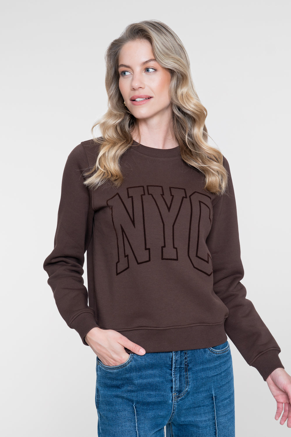 Geisha Sweatshirt mit NYC-Print