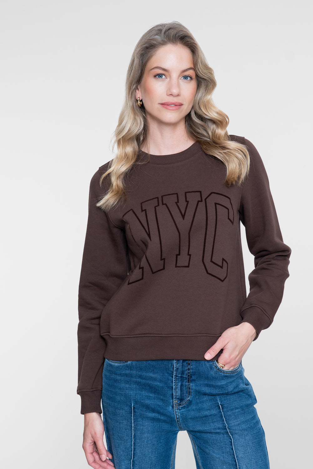 Geisha Sweatshirt mit NYC-Print