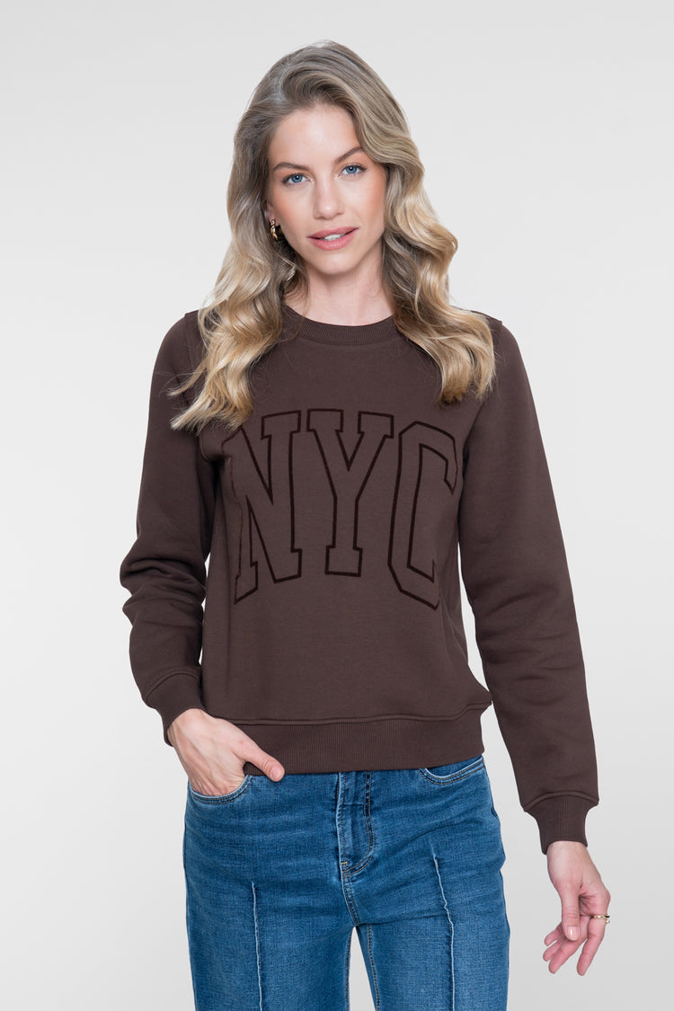 Geisha Sweatshirt mit NYC-Print