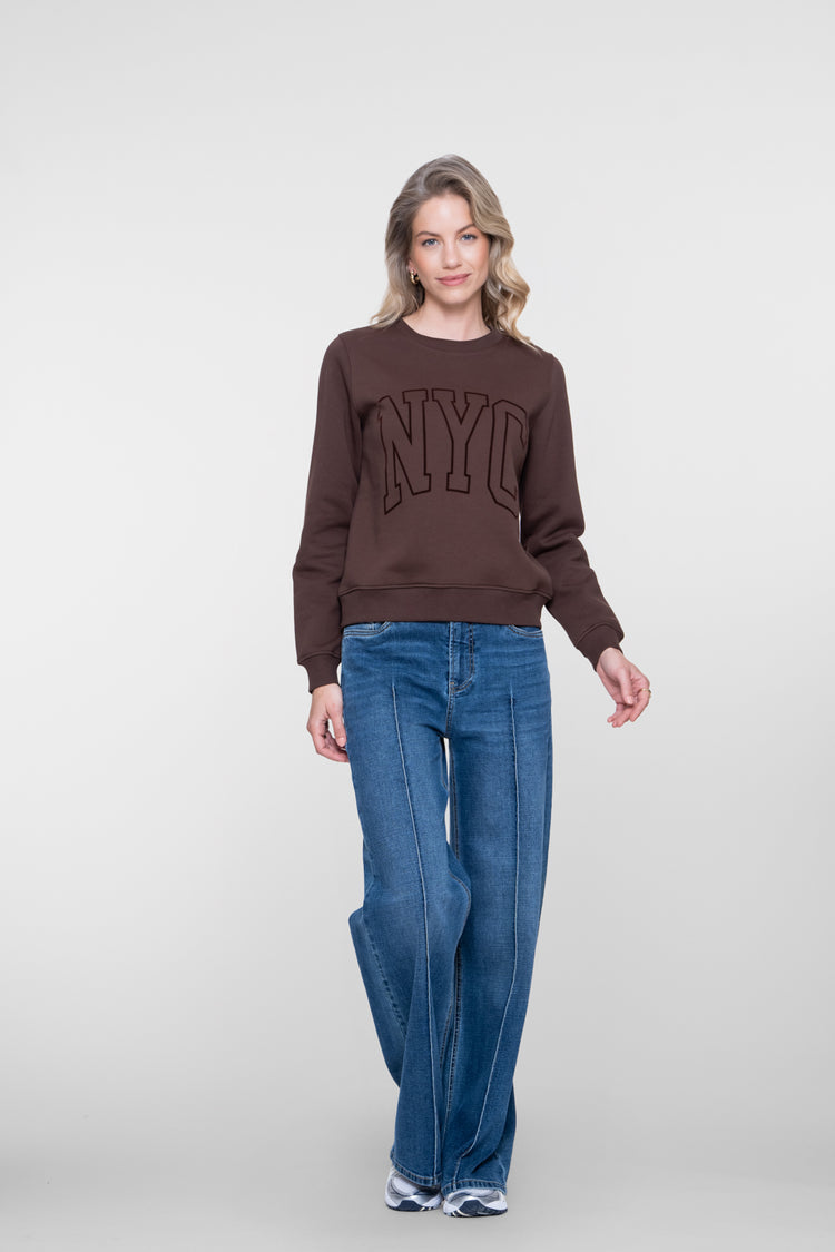 Geisha Sweatshirt mit NYC-Print
