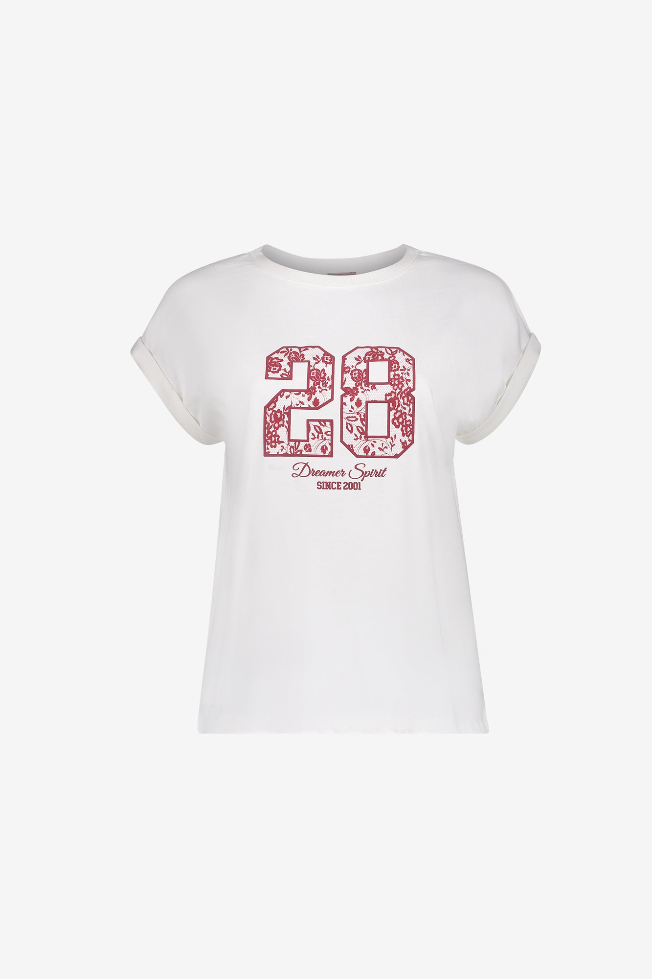 Geisha T-Shirt mit „28“-Print und kurzen Ärmeln