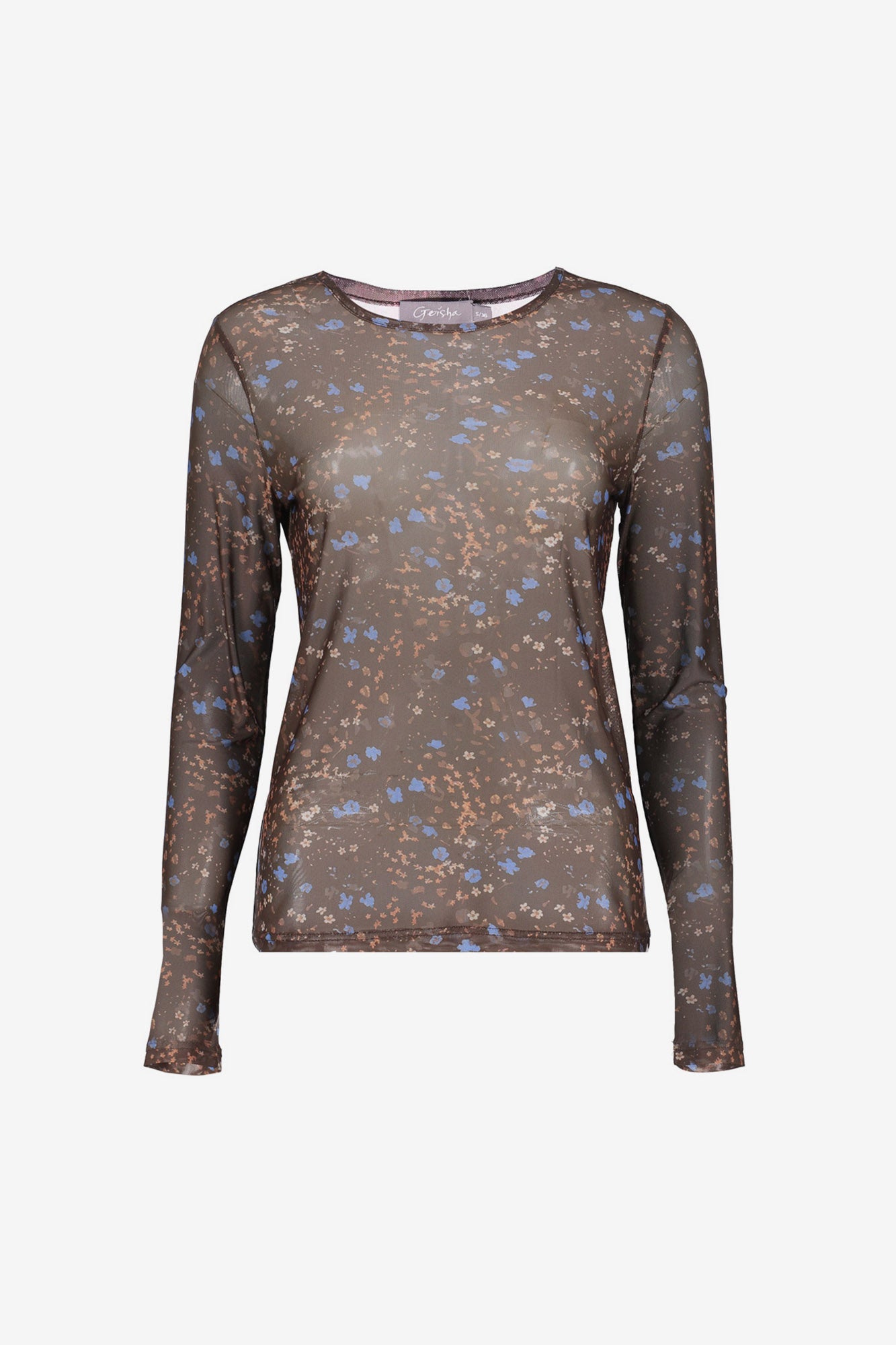 Geisha Mesh-Top mit Blumenprint