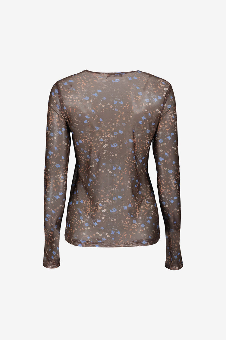 Geisha Mesh-Top mit Blumenprint