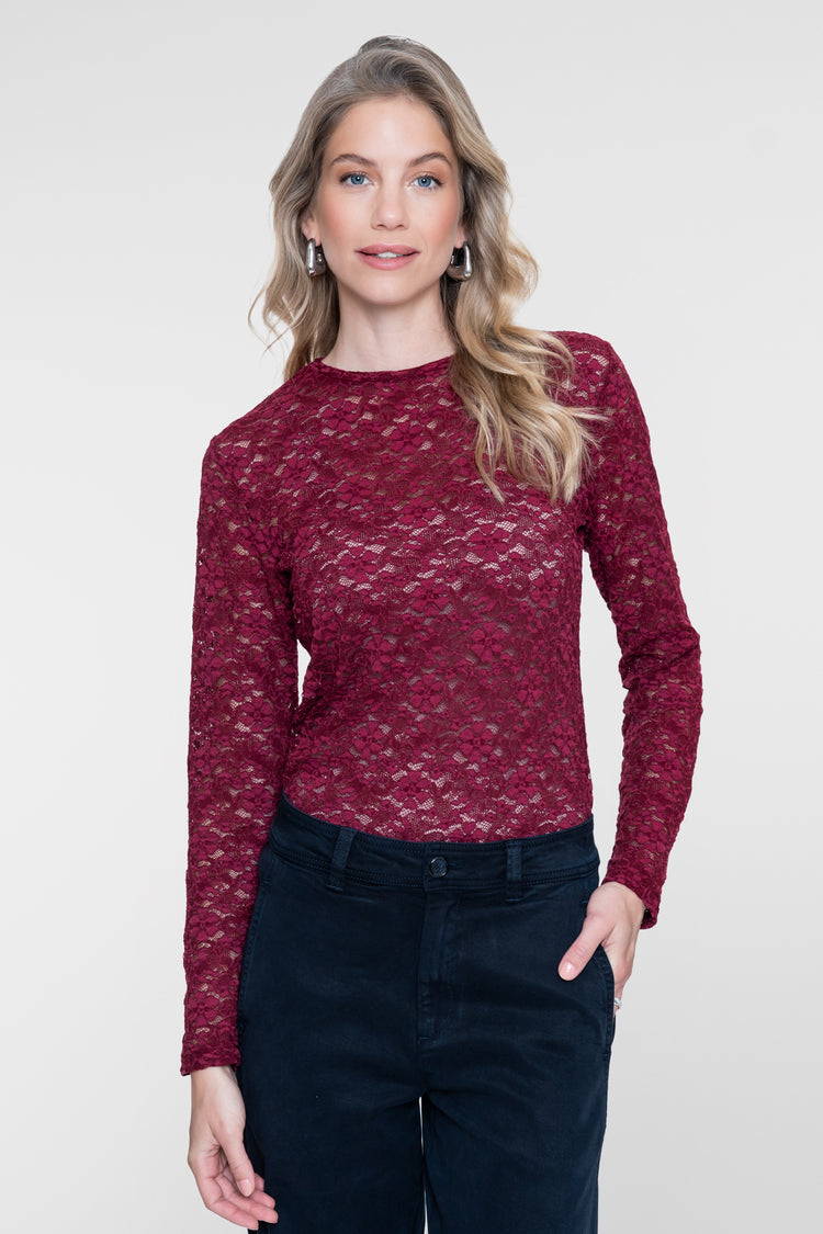 Geisha Spitzen-Top mit floraler Spitze
