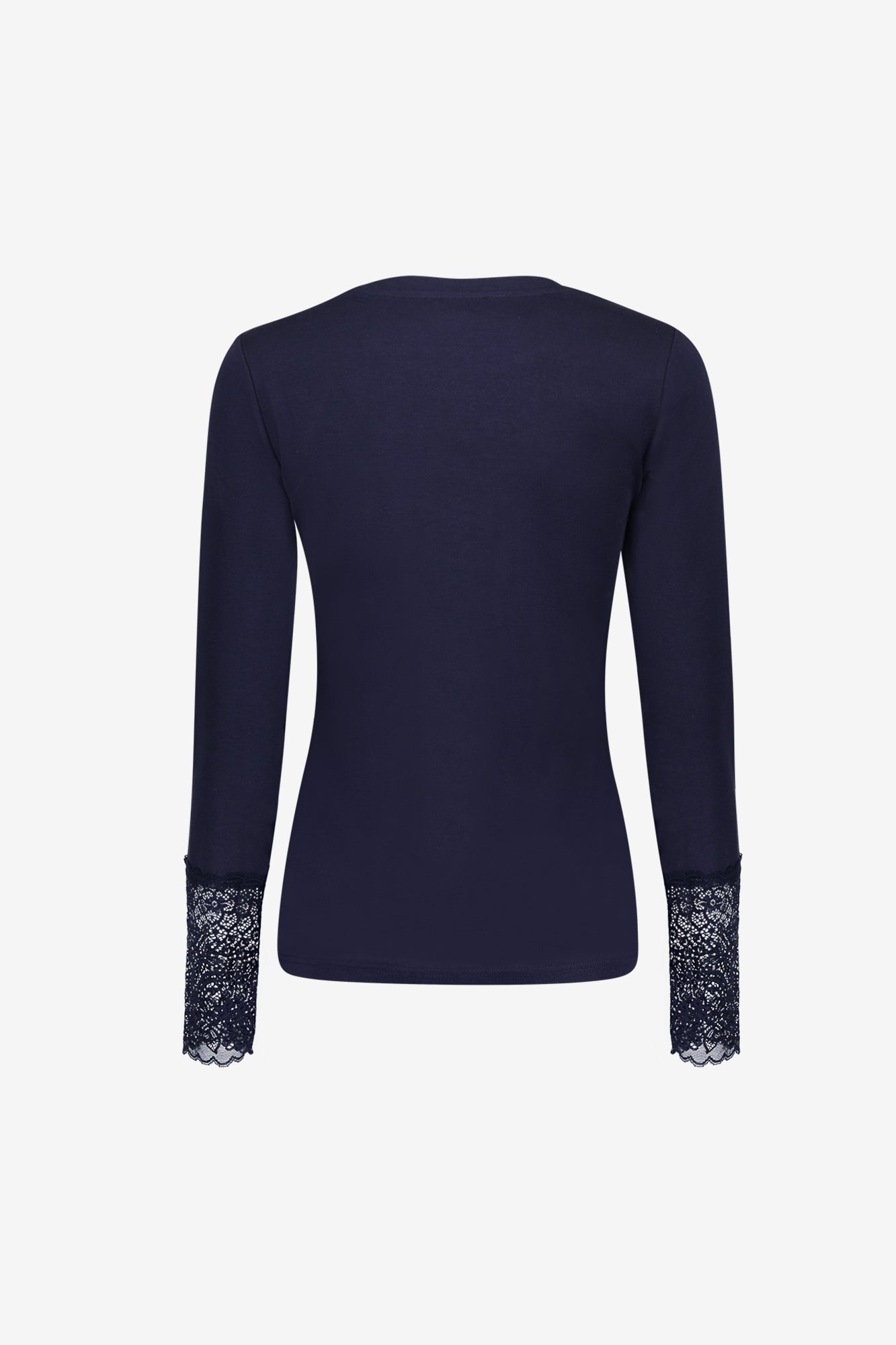 Geisha Basic-Top mit Spitzenmanschetten