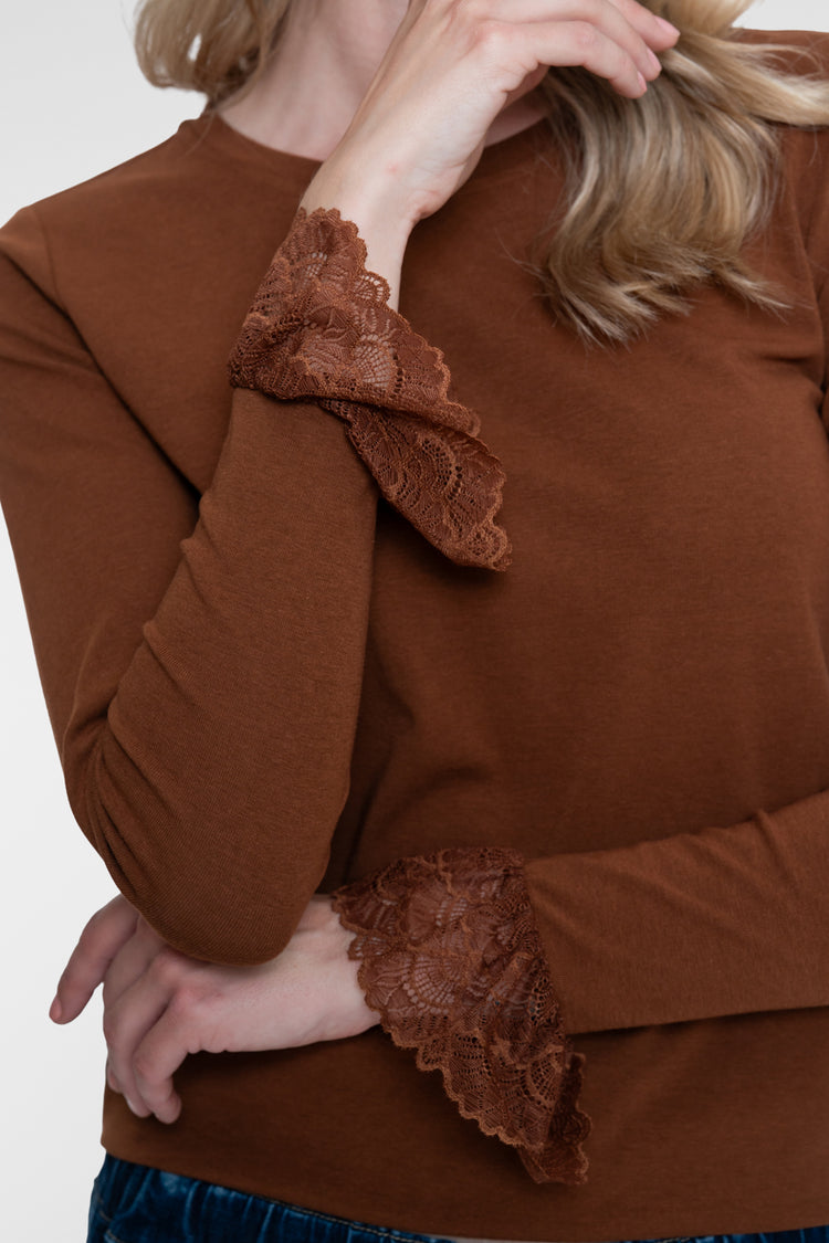 Geisha Longsleeve-Top mit Spitzenärmeln