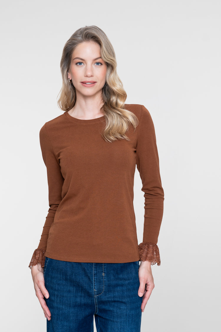 Geisha Longsleeve-Top mit Spitzenärmeln