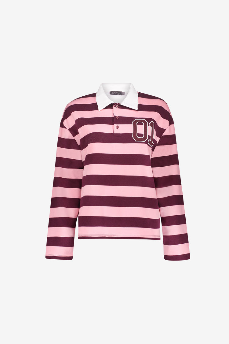 Geisha Poloshirt mit Streifen und sportlichen Details