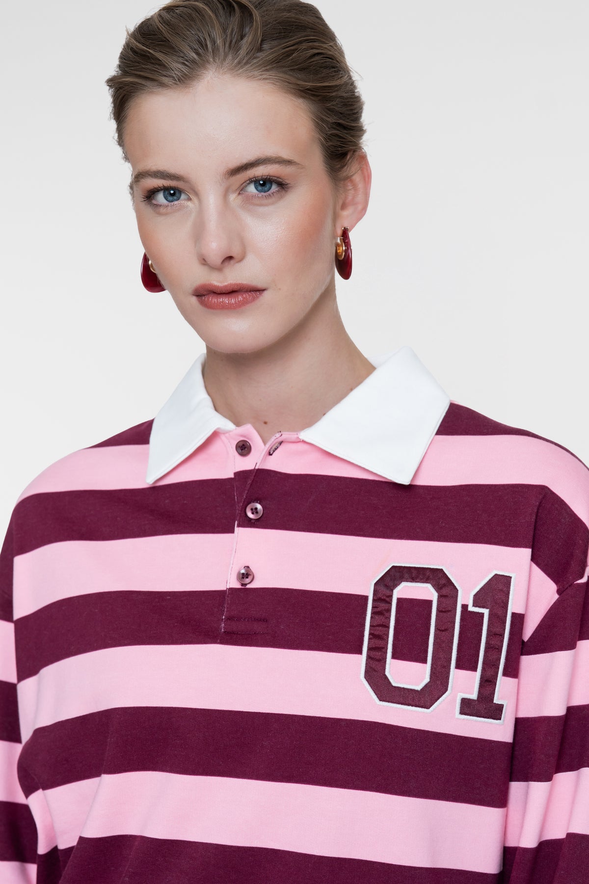 Geisha Poloshirt mit Streifen und sportlichen Details