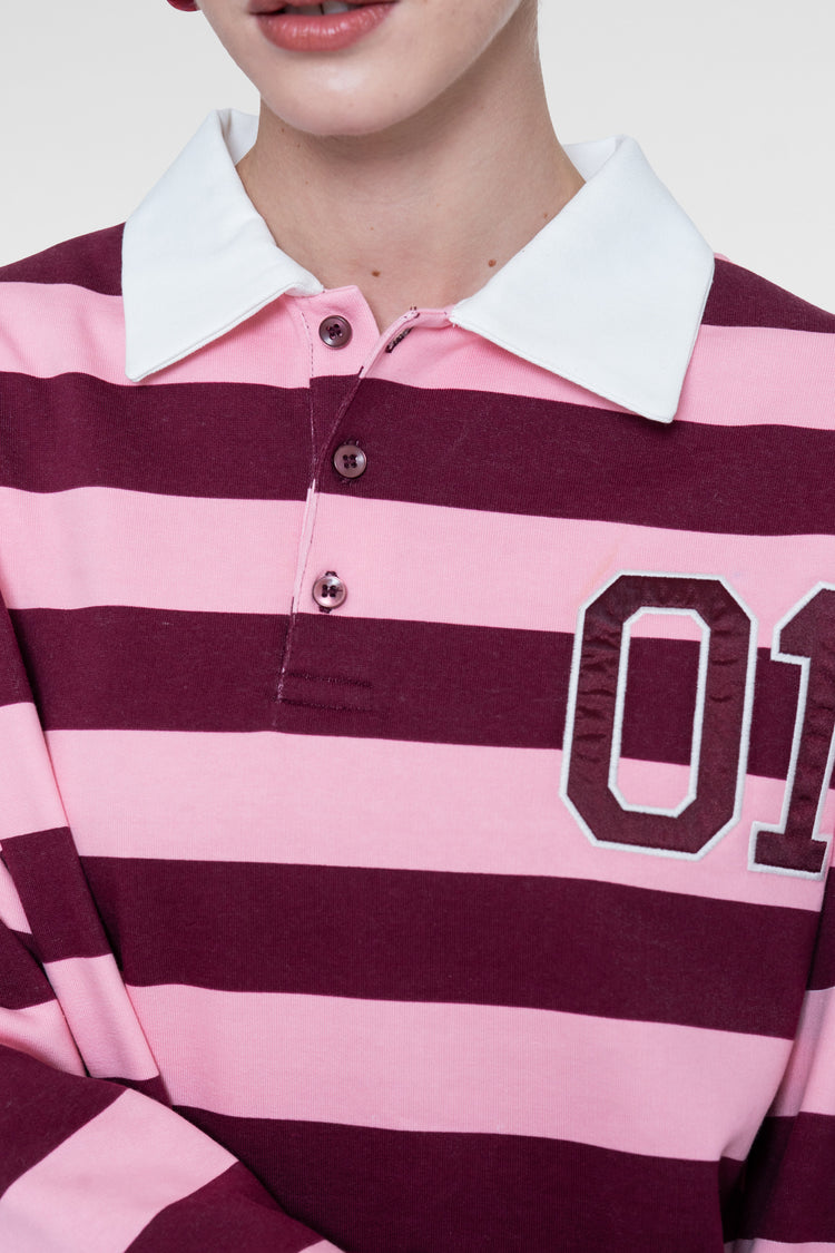 Geisha Poloshirt mit Streifen und sportlichen Details
