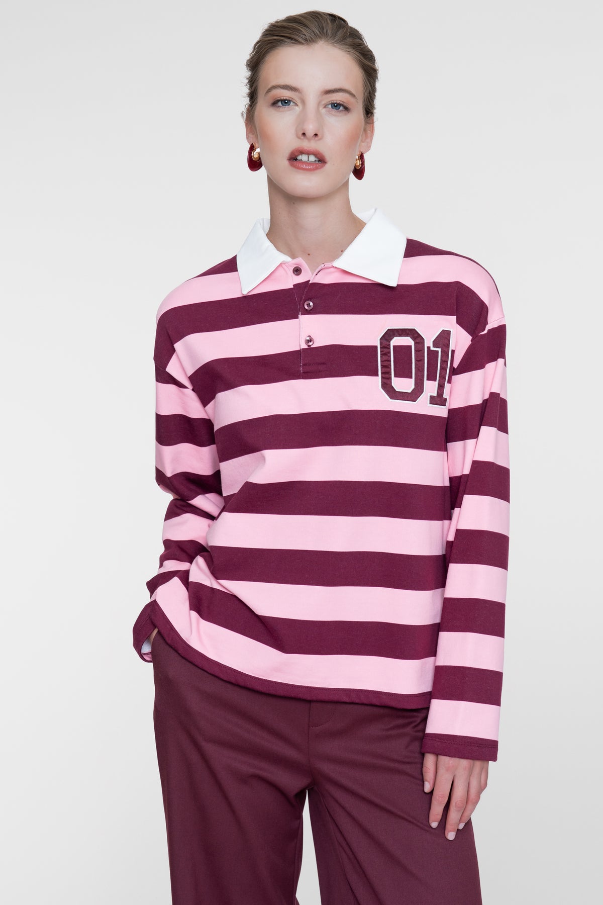 Geisha Poloshirt mit Streifen und sportlichen Details