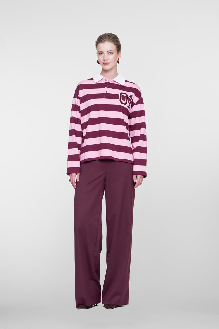 Geisha Poloshirt mit Streifen und sportlichen Details
