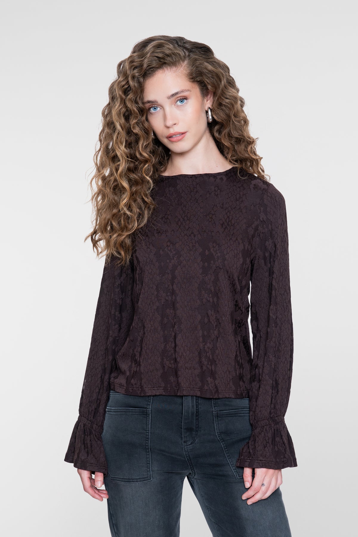 Geisha Top mit grafischem Print