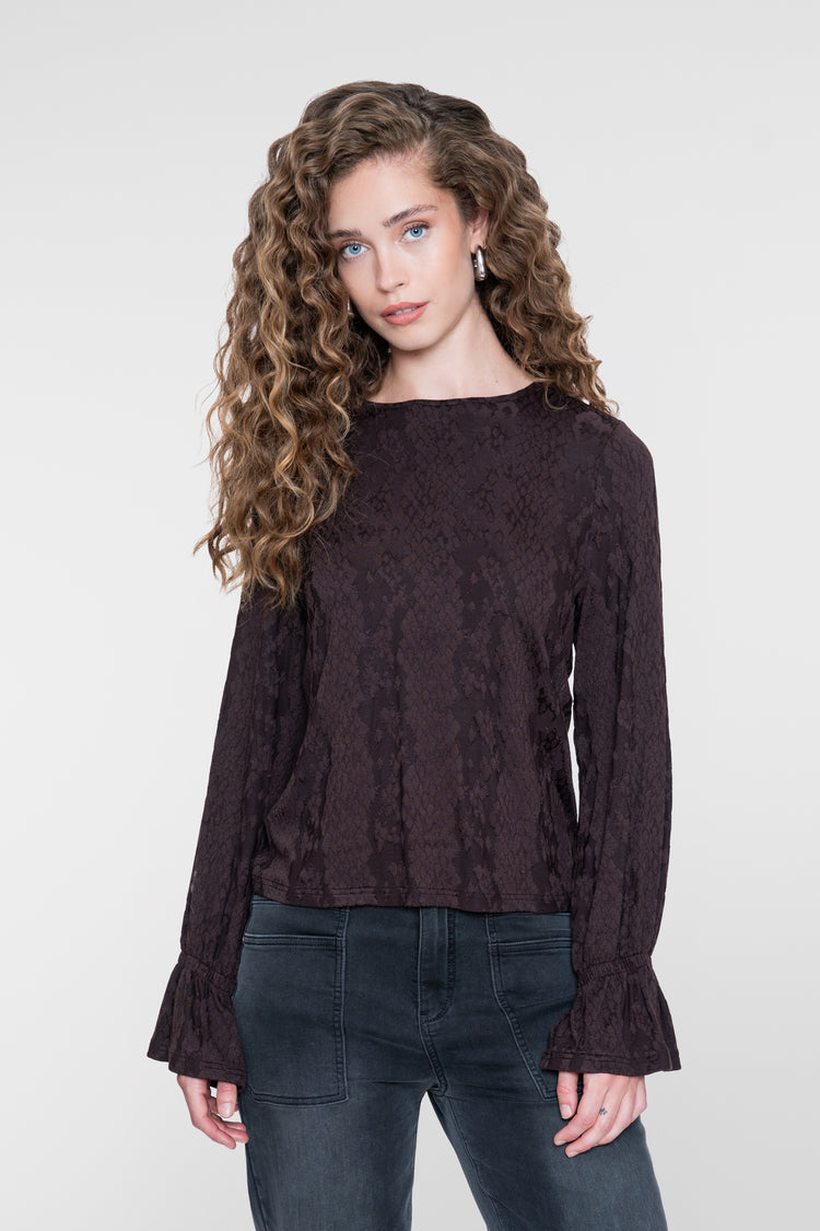 Geisha Top mit grafischem Print