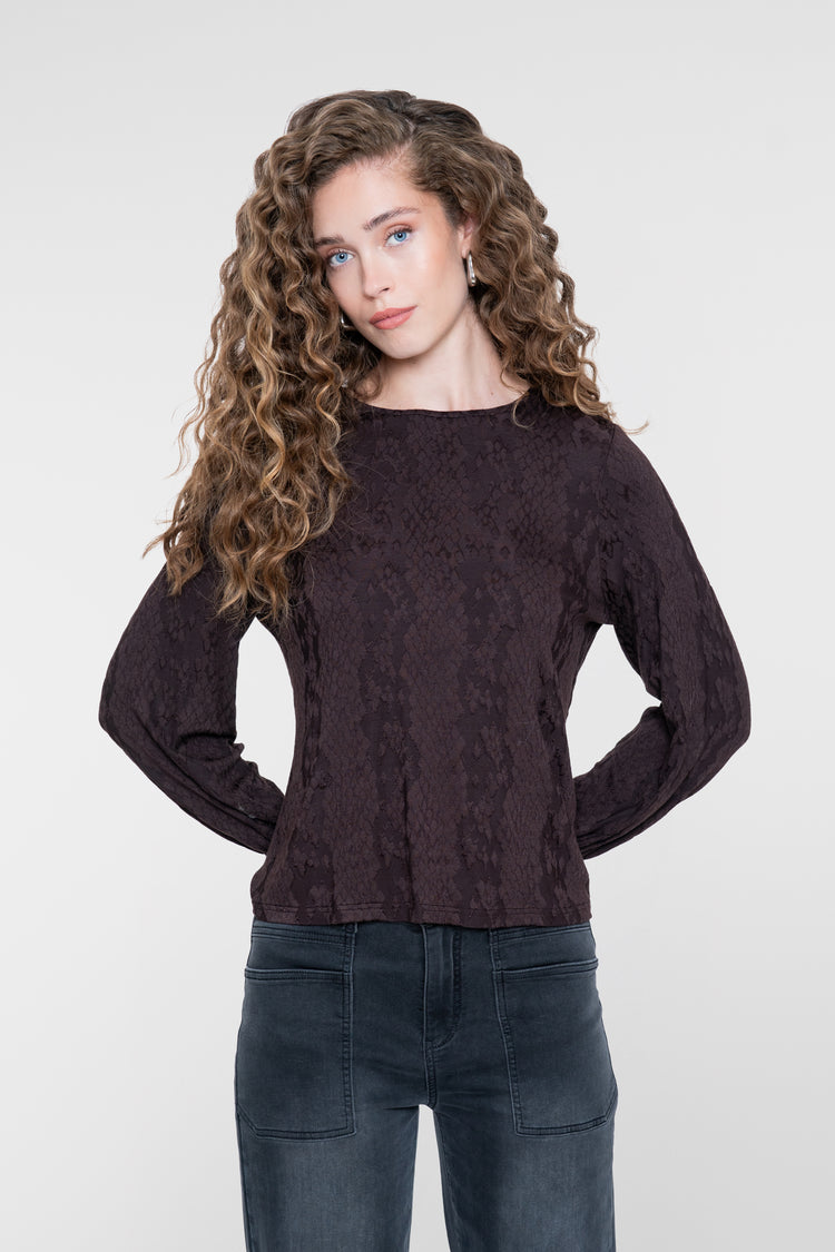 Geisha Top mit grafischem Print