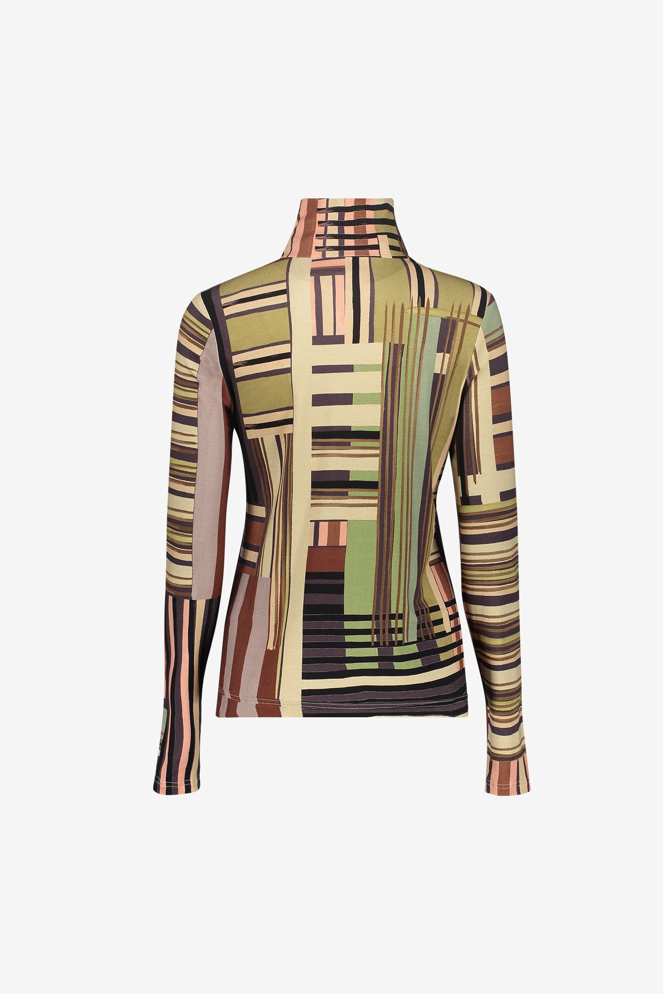 Geisha Turtleneck-Top mit Retroprint und komfortablem Stretch