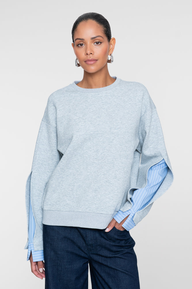 Geisha Damen Sweatshirt mit Blusendetails an den Ärmeln