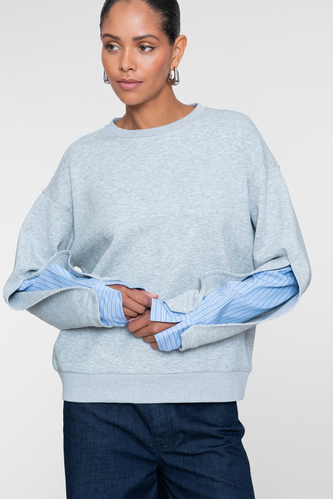 Geisha Damen Sweatshirt mit Blusendetails an den Ärmeln