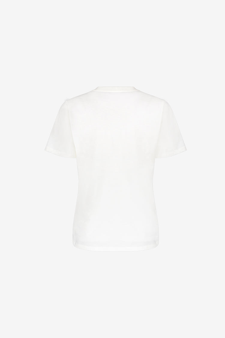 Geisha Damen Weißes T-Shirt mit „Golden Silence“-Print