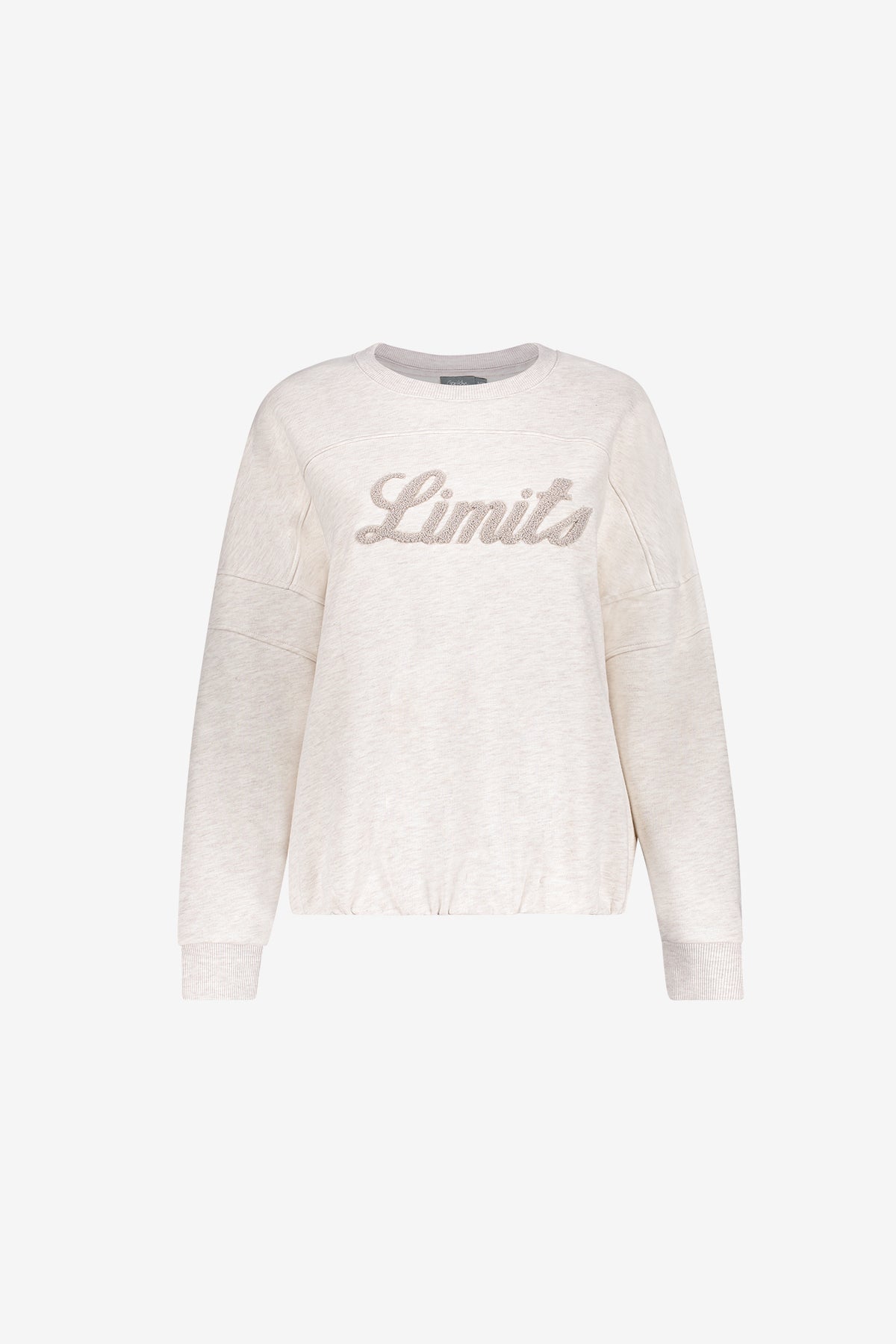 Geisha sportliches Sweatshirt mit Limits-Aufdruck und Ballonärmeln