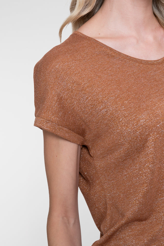 Geisha Damen T-Shirt mit Lurex und Rundhalsausschnitt