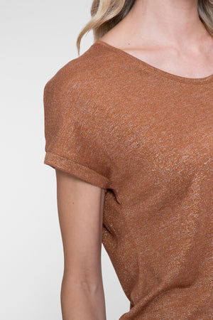 Geisha Damen T-Shirt mit Lurex und Rundhalsausschnitt