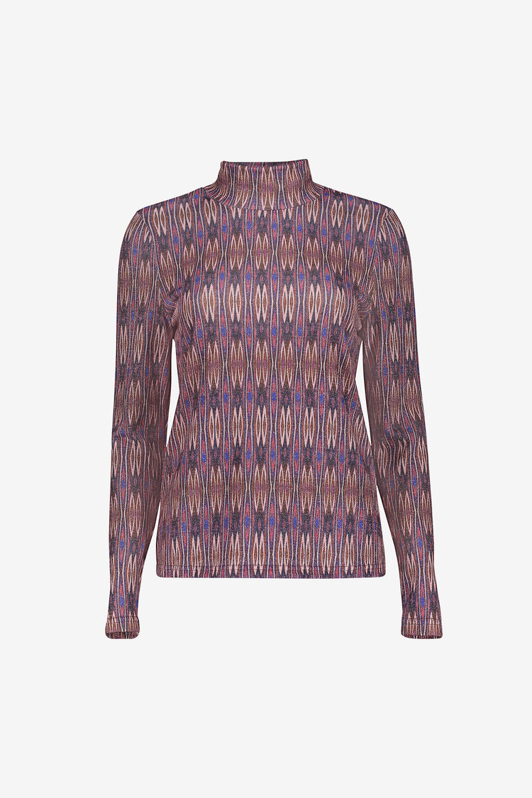 Geisha Damen Top mit grafischem Print und gerafftem Ausschnitt
