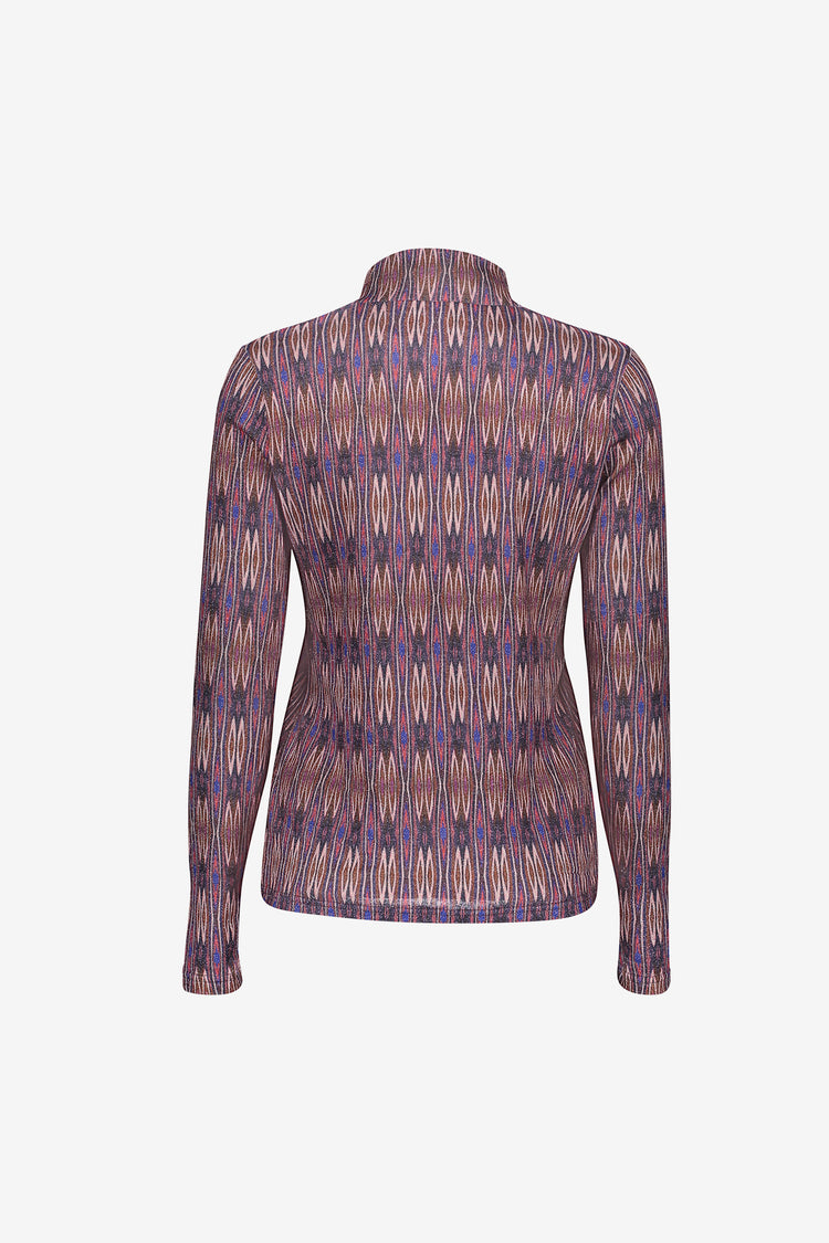 Geisha Damen Top mit grafischem Print und gerafftem Ausschnitt