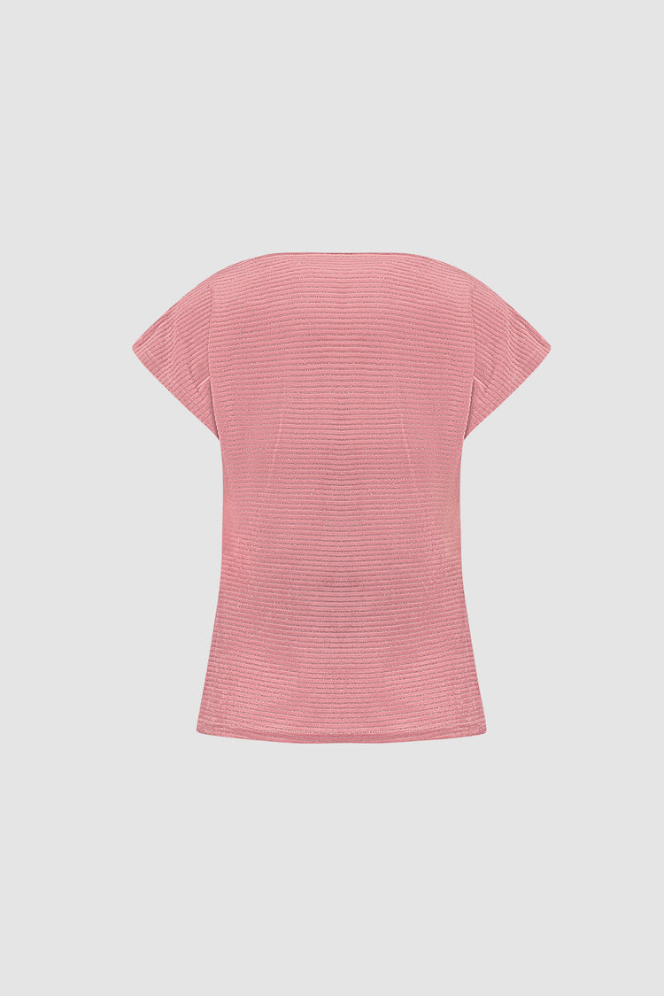 Geisha Damen Top mit Wasserfallausschnitt und Lurexstreifen