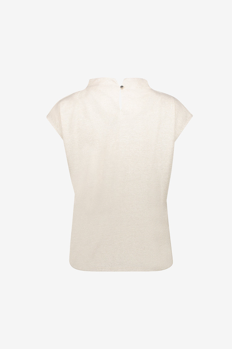 Geisha Damen Top mit goldenem Lurex und drapiertem Schulterdetail