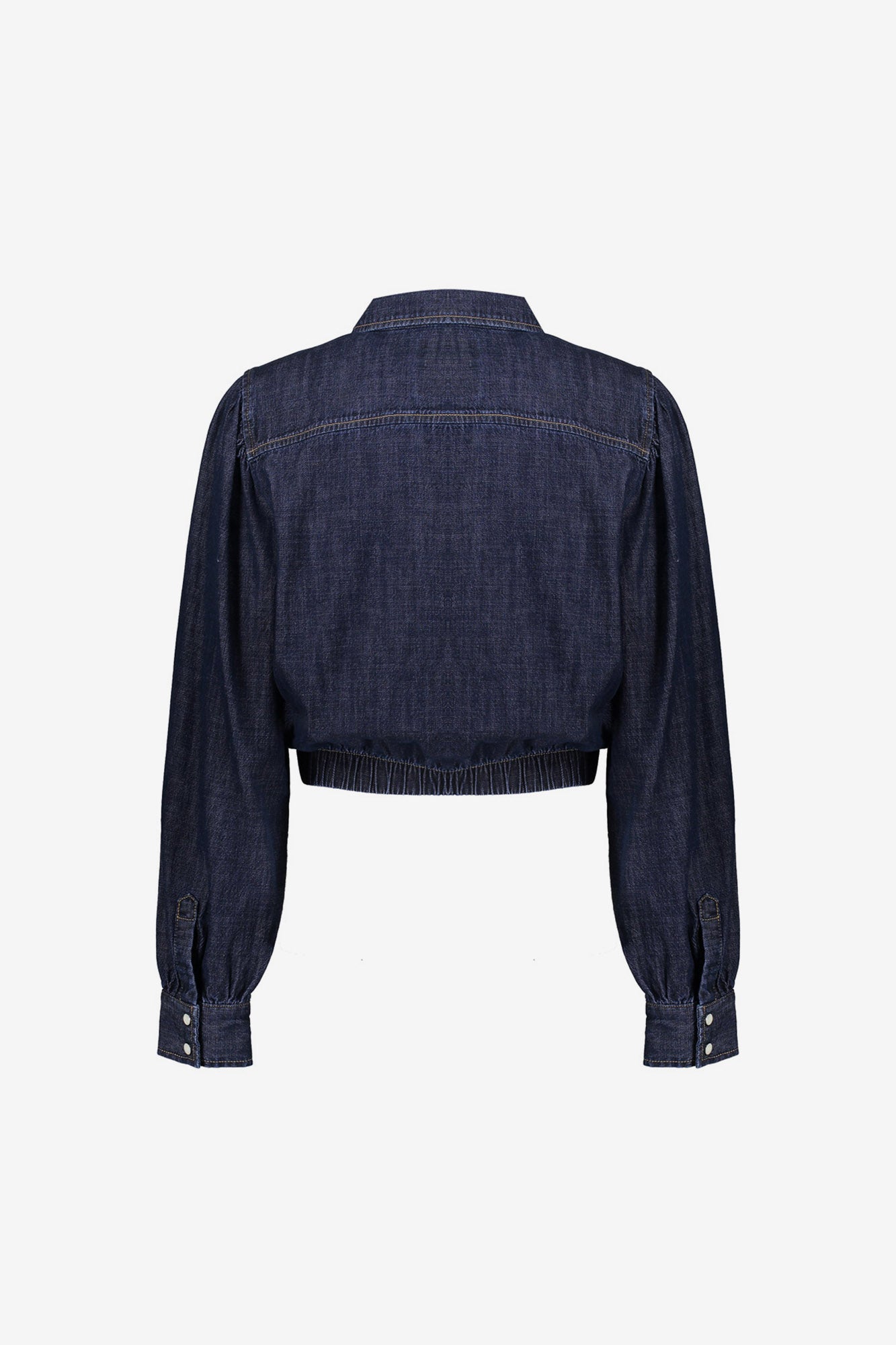 Geisha Cropped Denimbluse mit Schleife