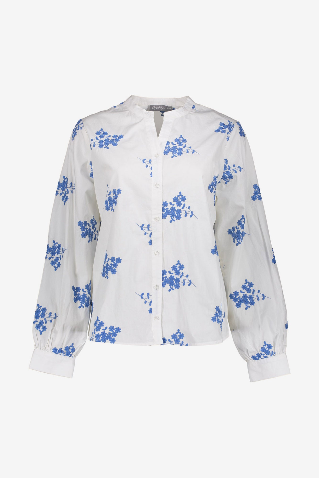 Geisha Bluse mit gestickten Blumen