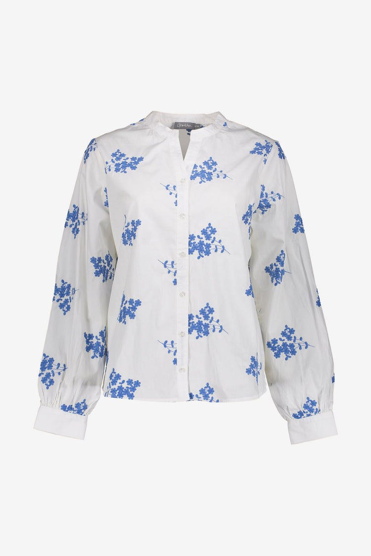 Geisha Bluse mit gestickten Blumen