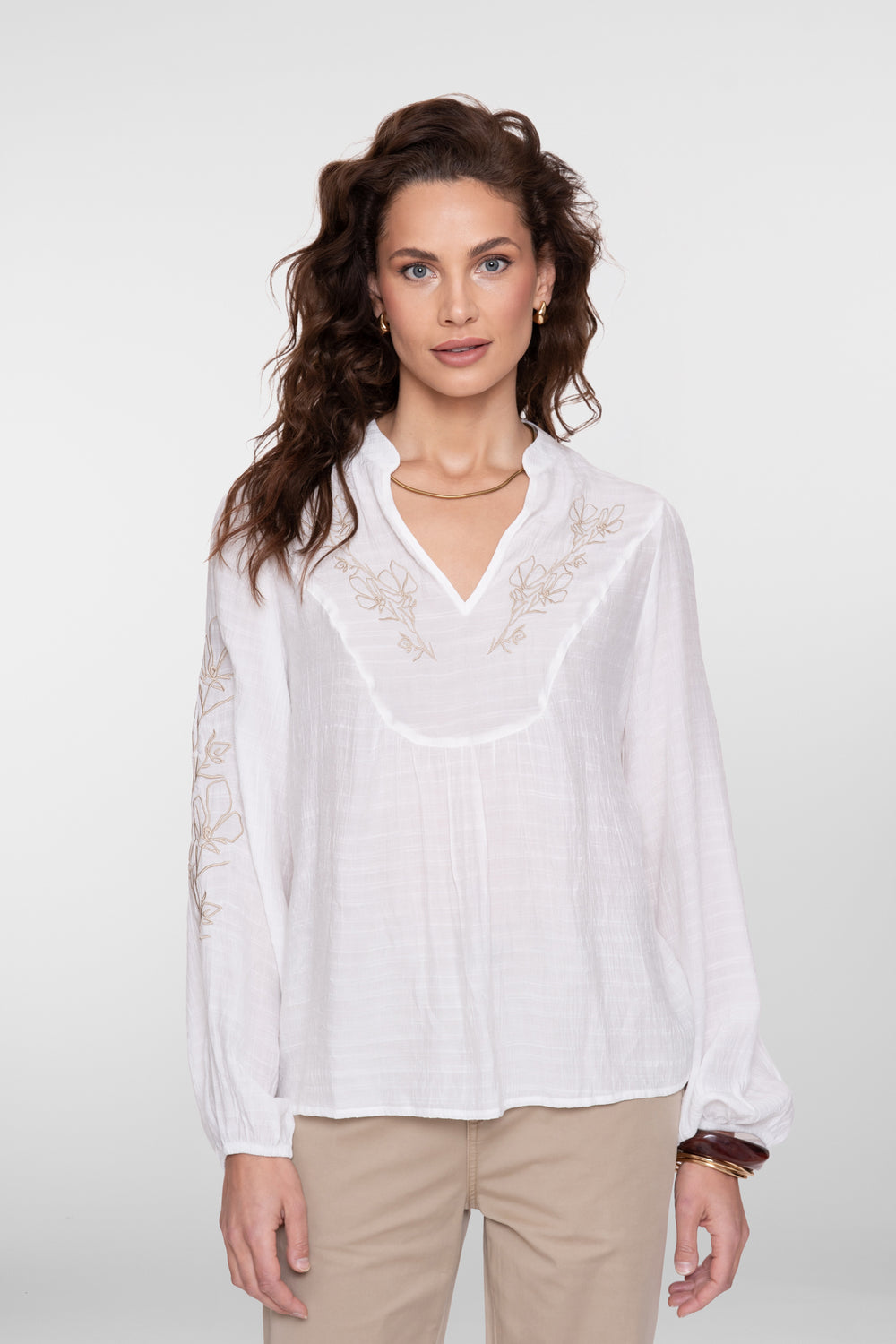Geisha Top mit Stickerei