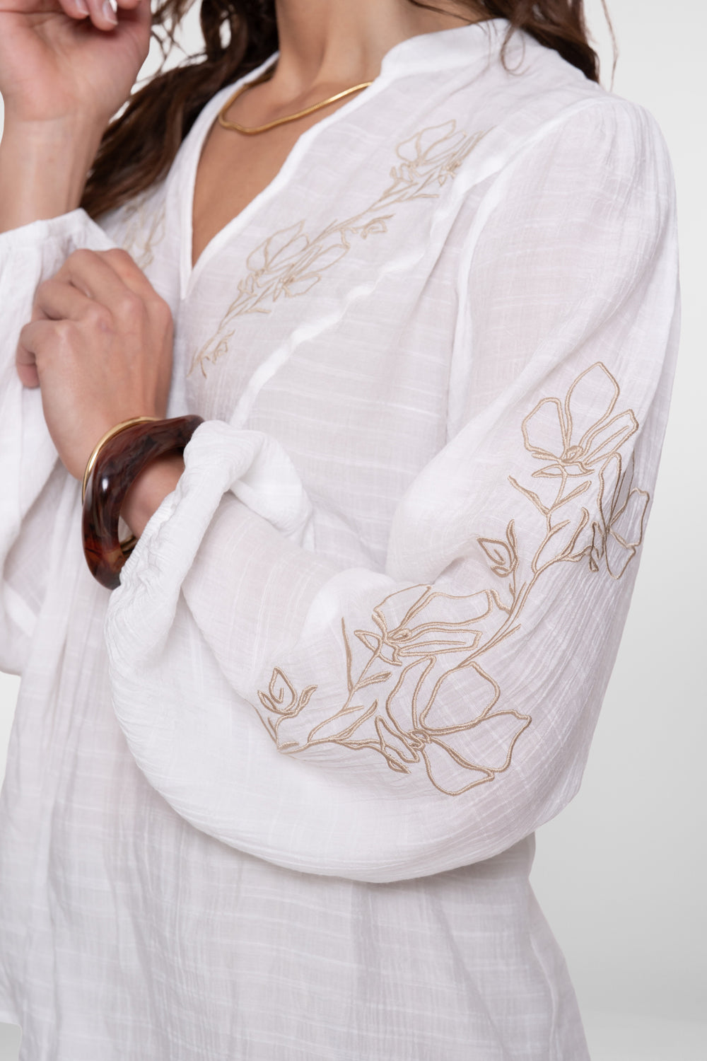 Geisha Top mit Stickerei