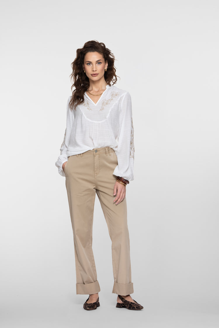 Geisha Top mit Stickerei