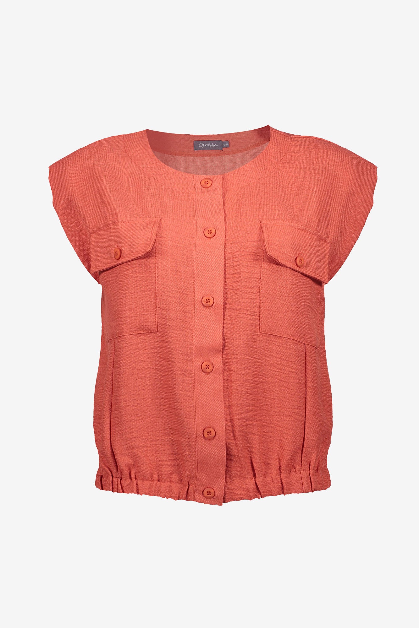 Geisha Cropped-Bluse in Leinenoptik