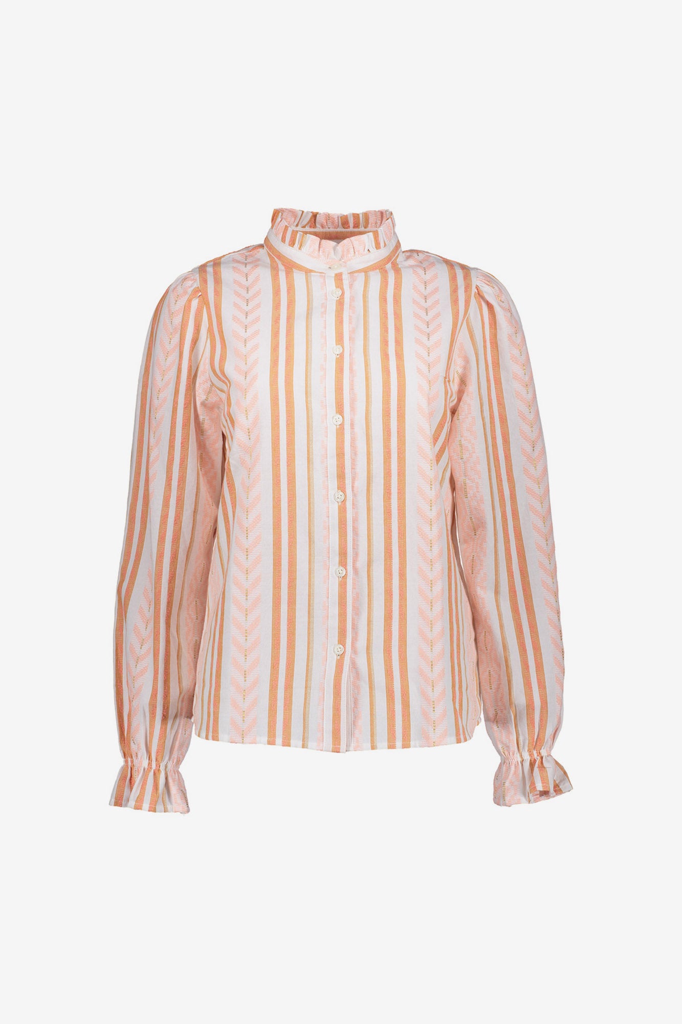 Geisha-Jacquard-Bluse mit Druck