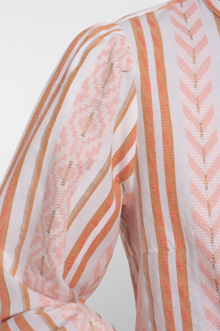 Geisha-Jacquard-Bluse mit Druck