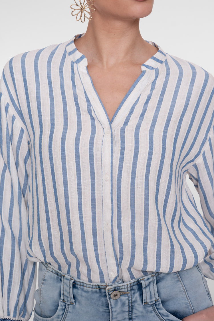 Geisha Gestreifte Bluse mit eleganten Manschetten