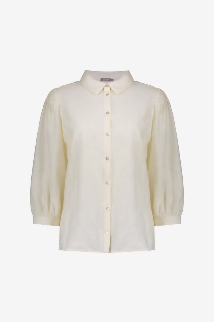 Bluse mit Geisha-Struktur und Puffärmeln