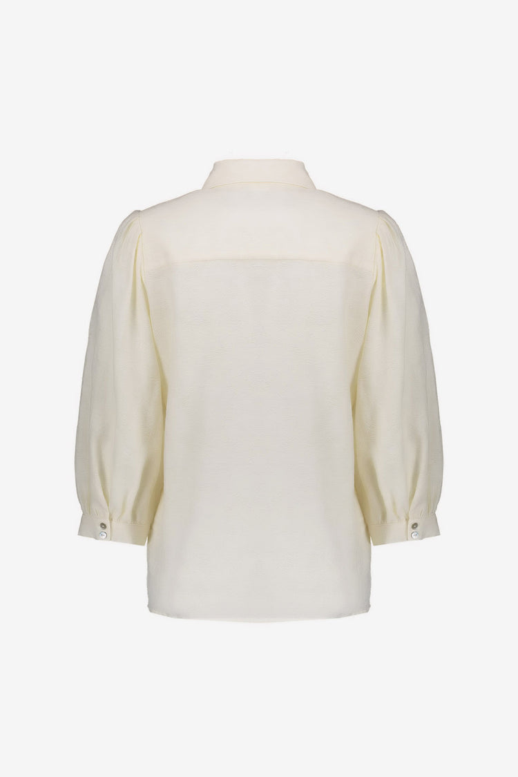 Bluse mit Geisha-Struktur und Puffärmeln