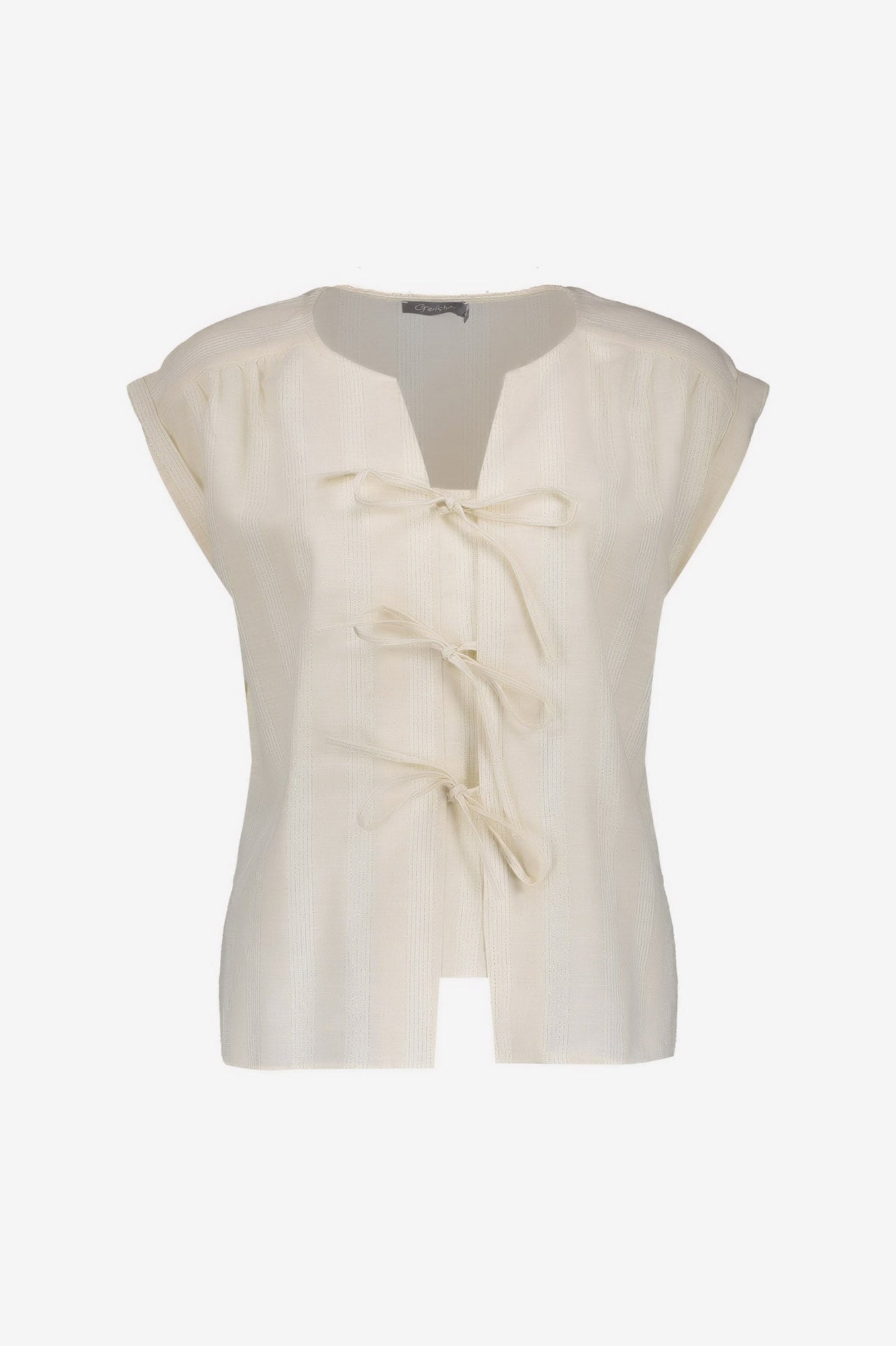 Geisha Bluse mit Schleifenverschluss und Lurex