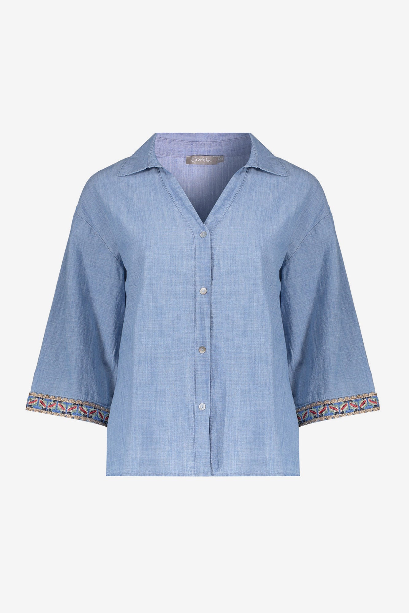 Geisha Denimbluse mit Tape-Detail