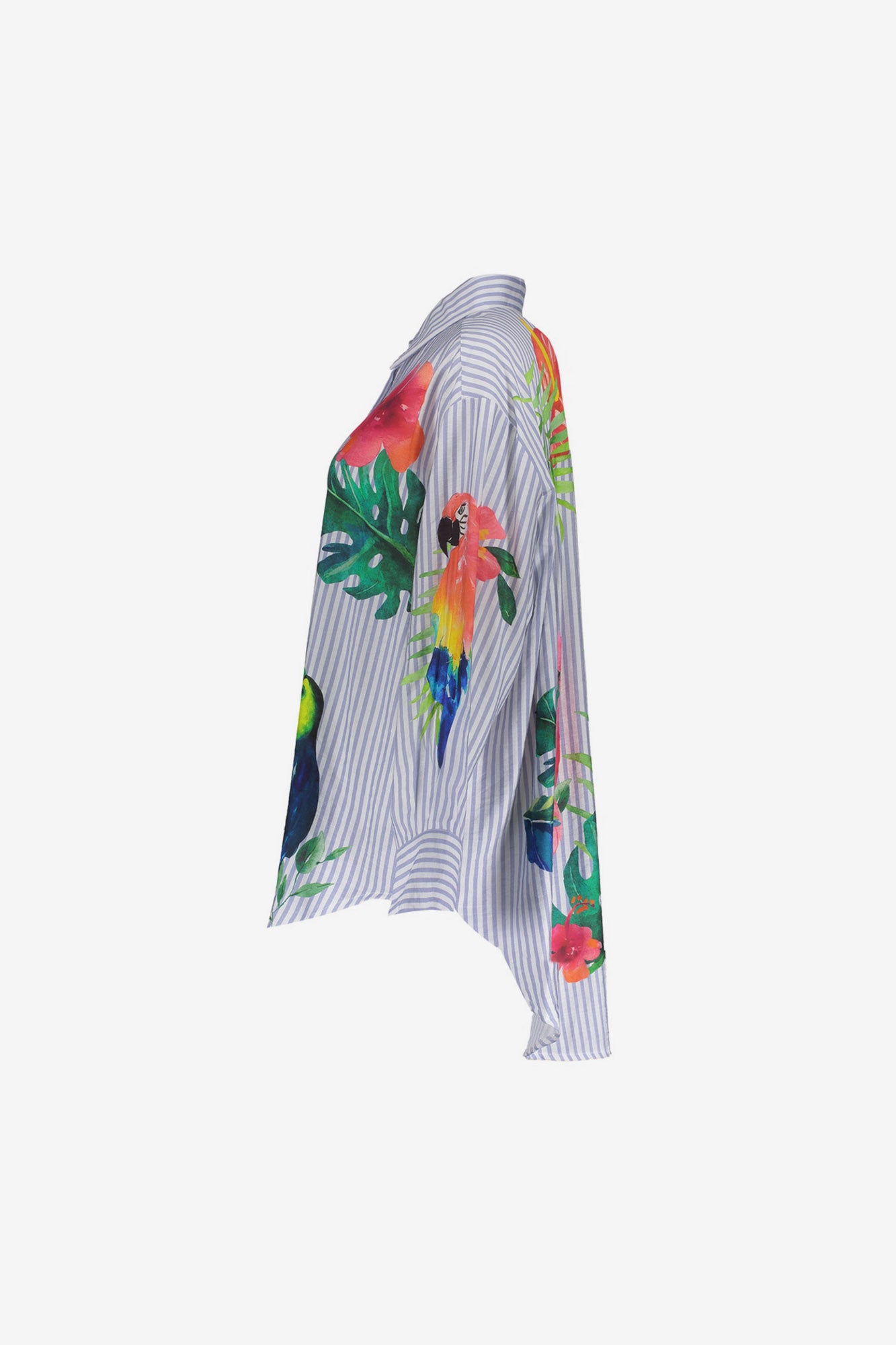 Geisha Bluse mit tropischem Print