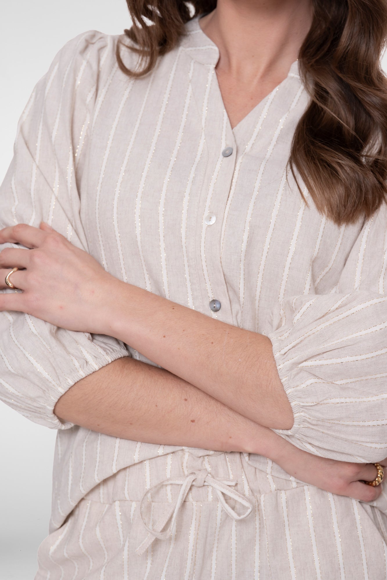 Geisha Gestreifte Bluse mit Lurex