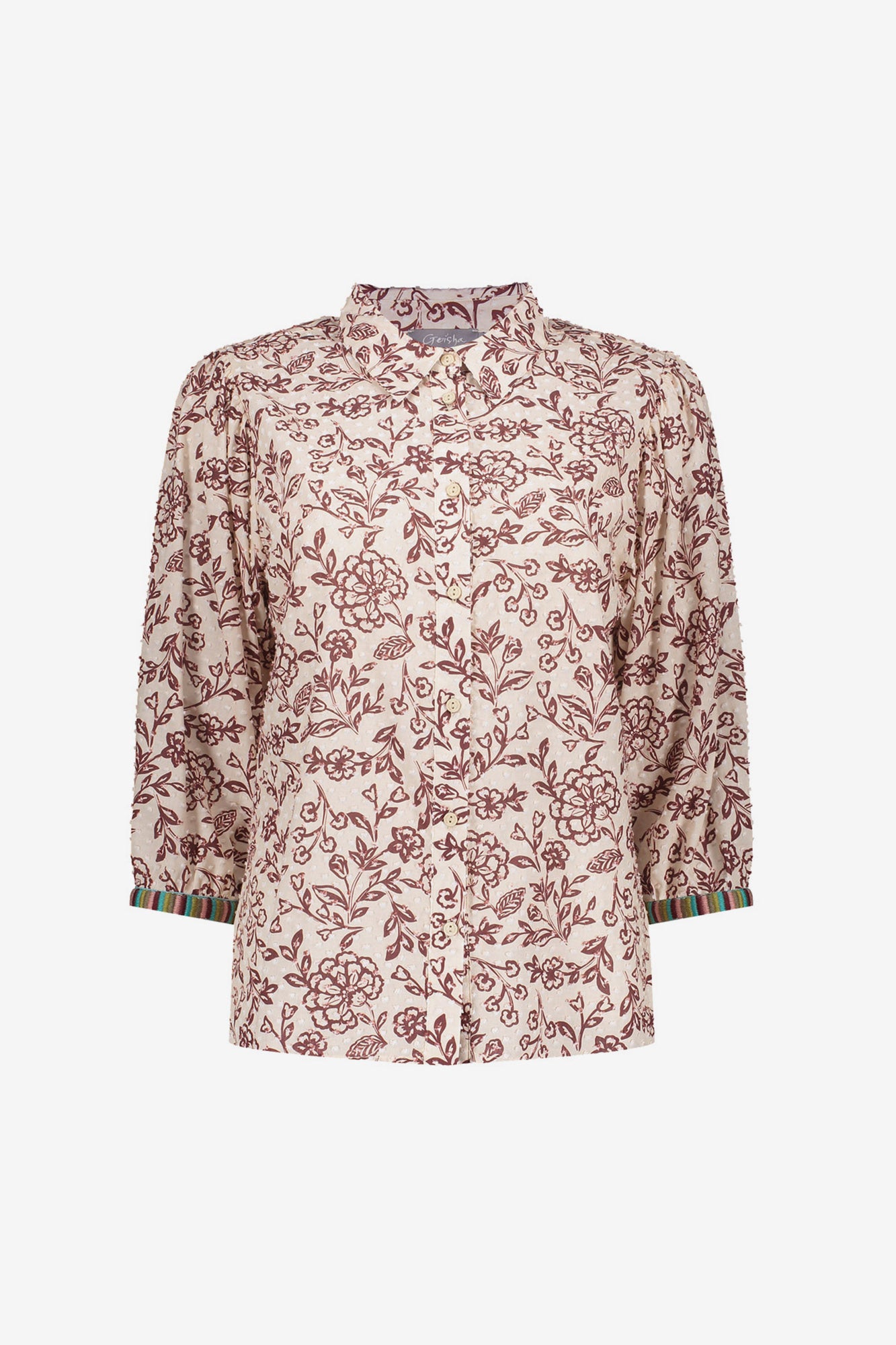 Bluse mit Blumenmuster und Punktedetail