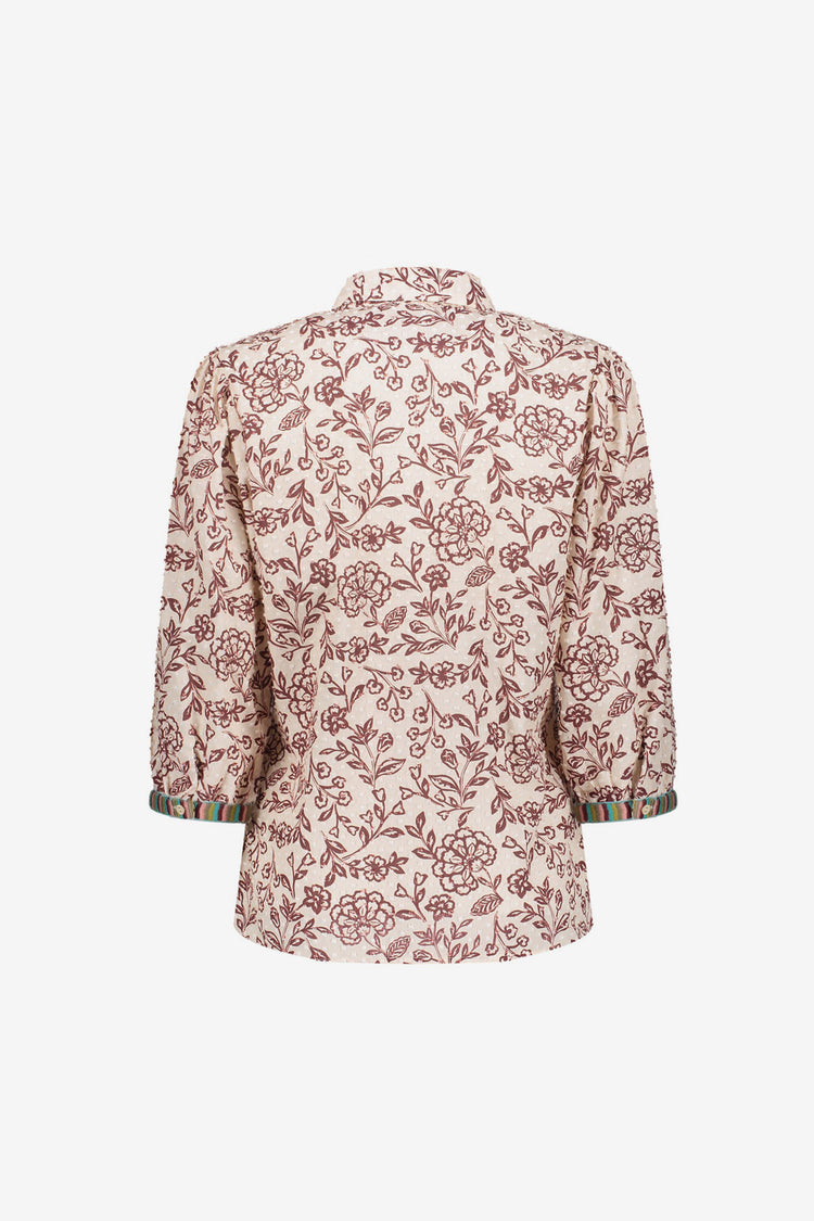 Bluse mit Blumenmuster und Punktedetail
