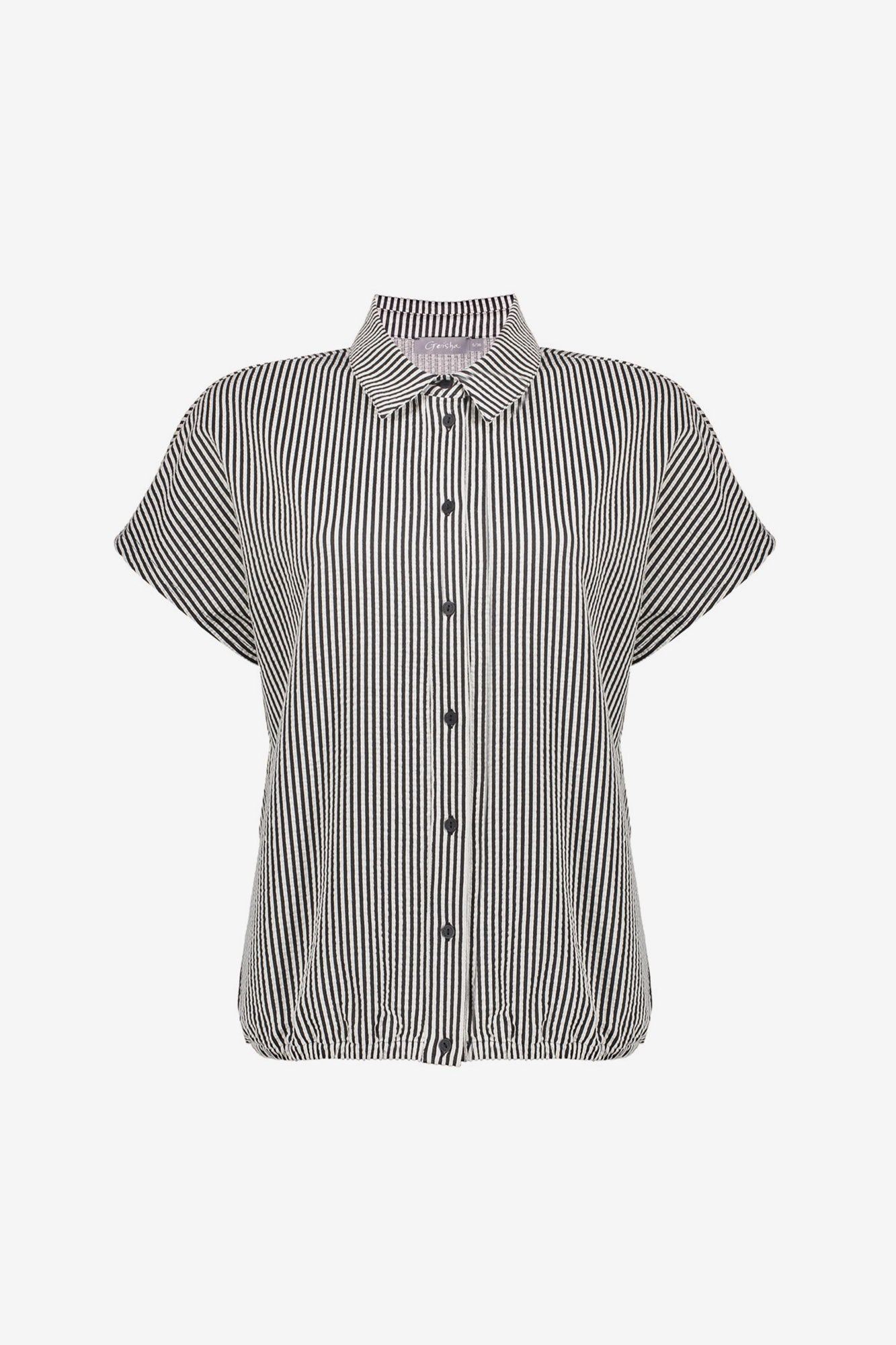 Geisha Bluse mit Streifen und kurzen Ärmeln