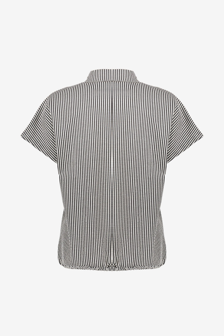 Geisha Bluse mit Streifen und kurzen Ärmeln